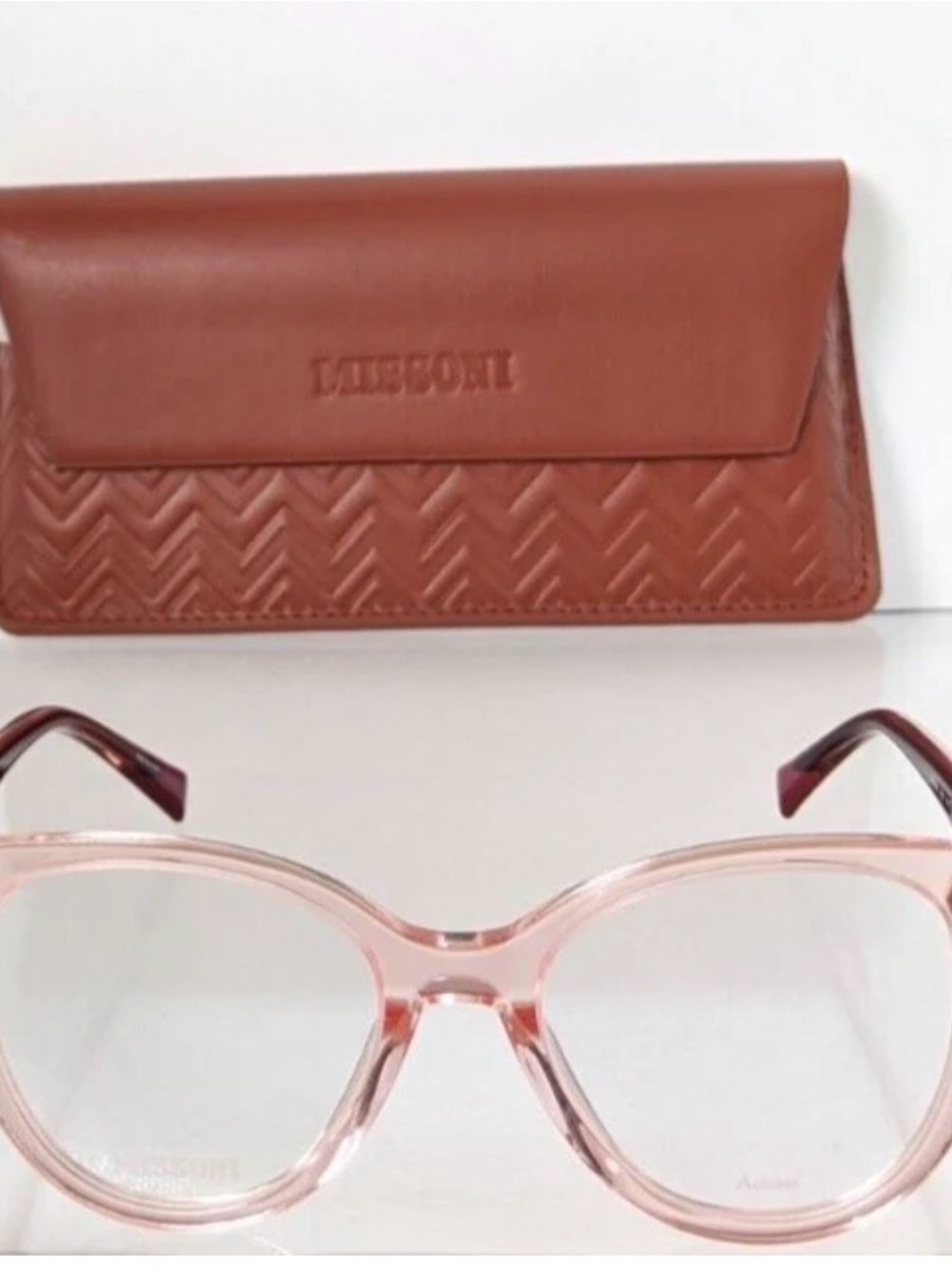 Missoni Pink Transparent Cat-Eye Glasses new with Case - Picture 2 of 7